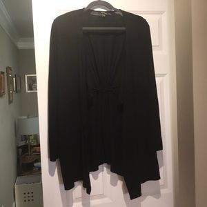 Macy’s 2x black long rouched sleeved cardigan